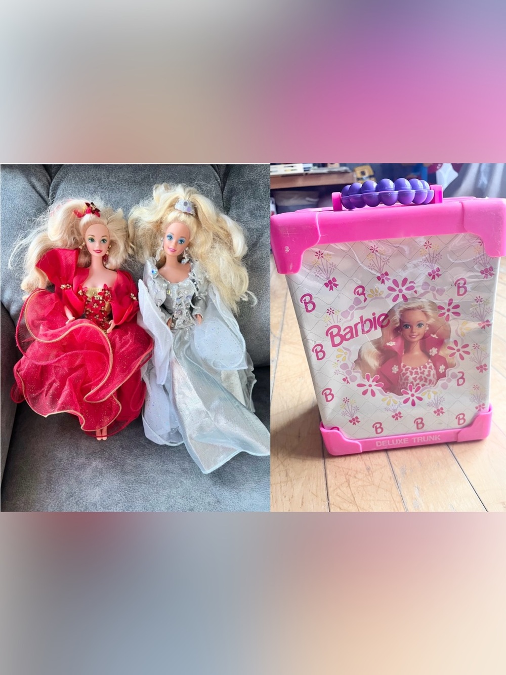Barbie 90s bundle: Happy Holidays Dolls Collectibles and Deluxe Doll Trunk - Picture 1 of 16